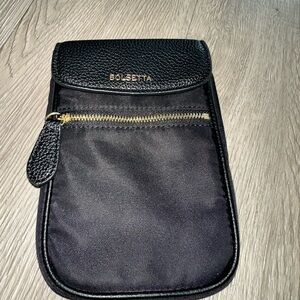 Bolsetta Black Nylon Phone Pouch Organizer